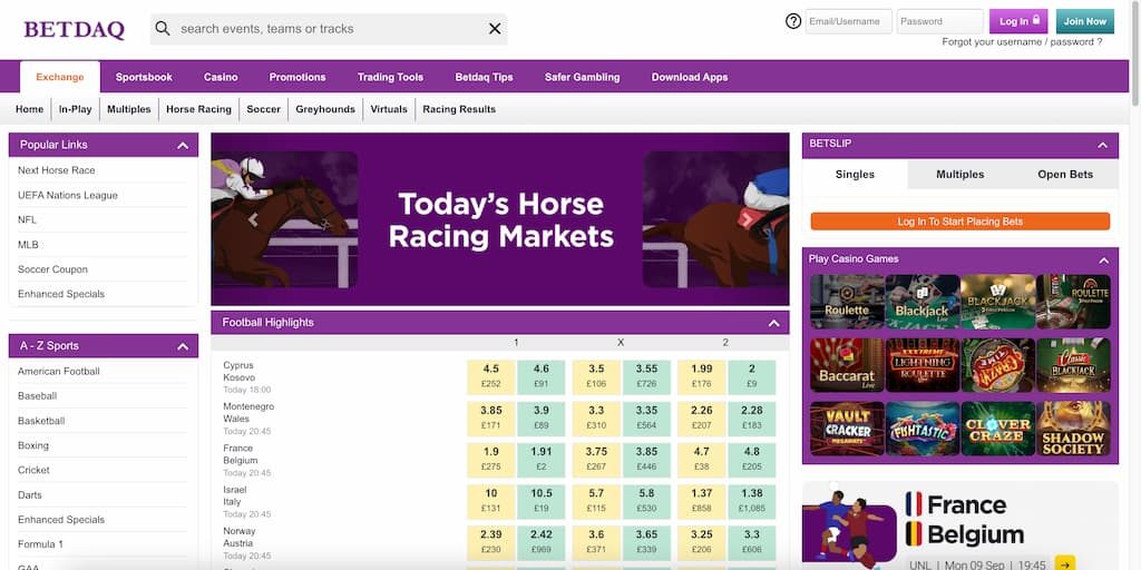 BETDAQ exchange front page